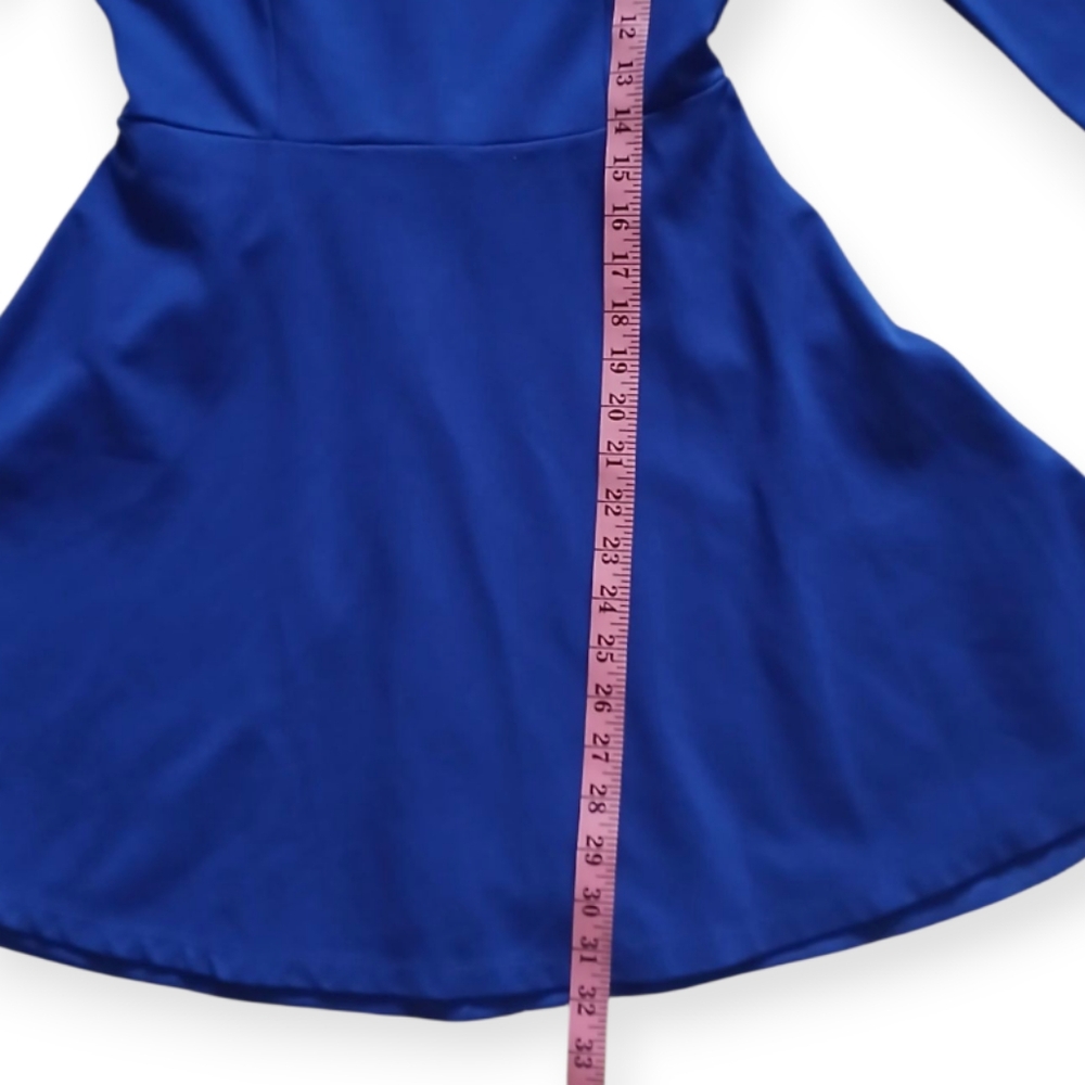 LULUS FOREVER CHIC ROYAL BLUE LONG SLEEVE DRESS. SIZE M - Picture 9 of 16